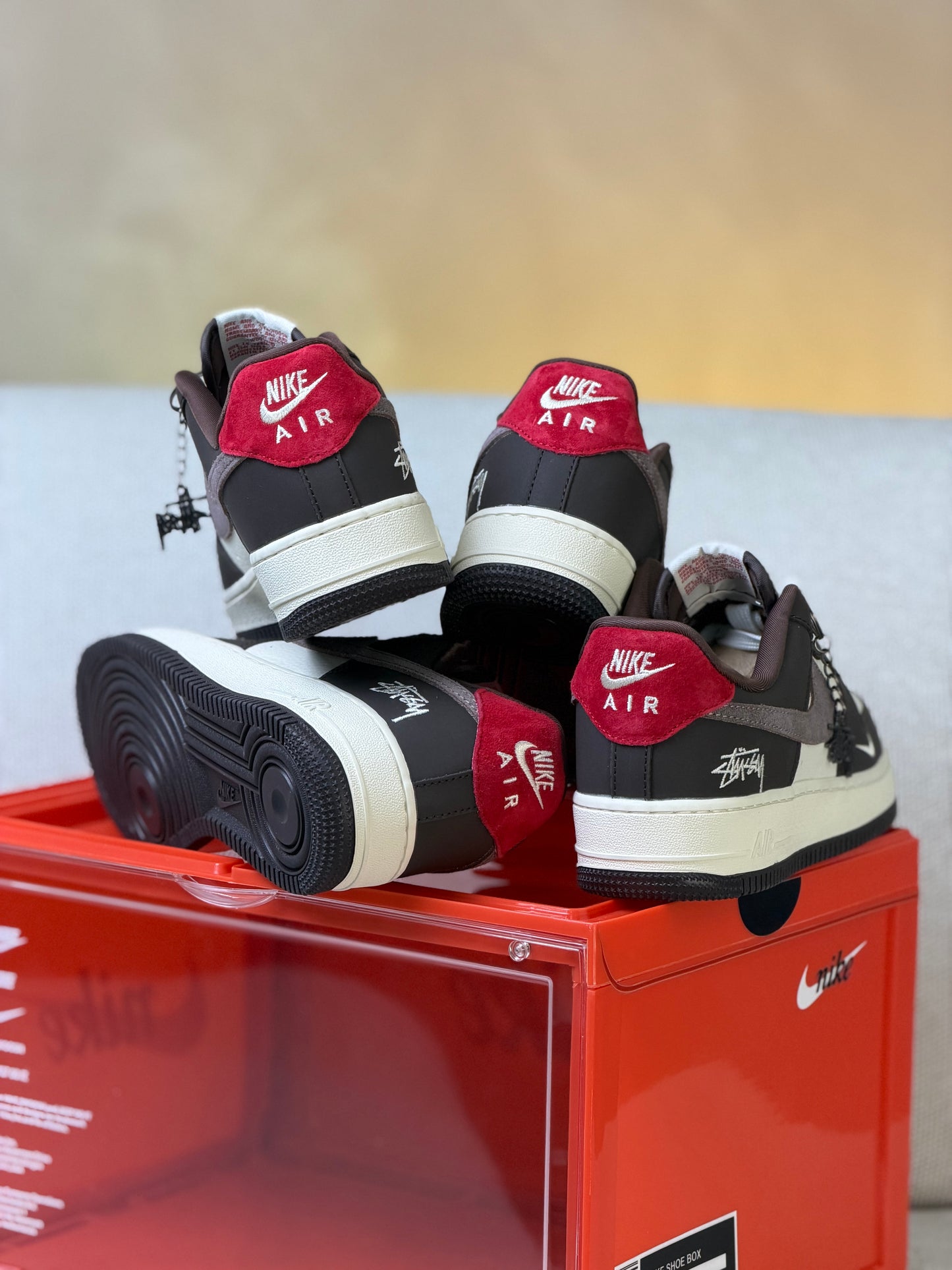 Nike Air Force One x Stussy Custom Brown