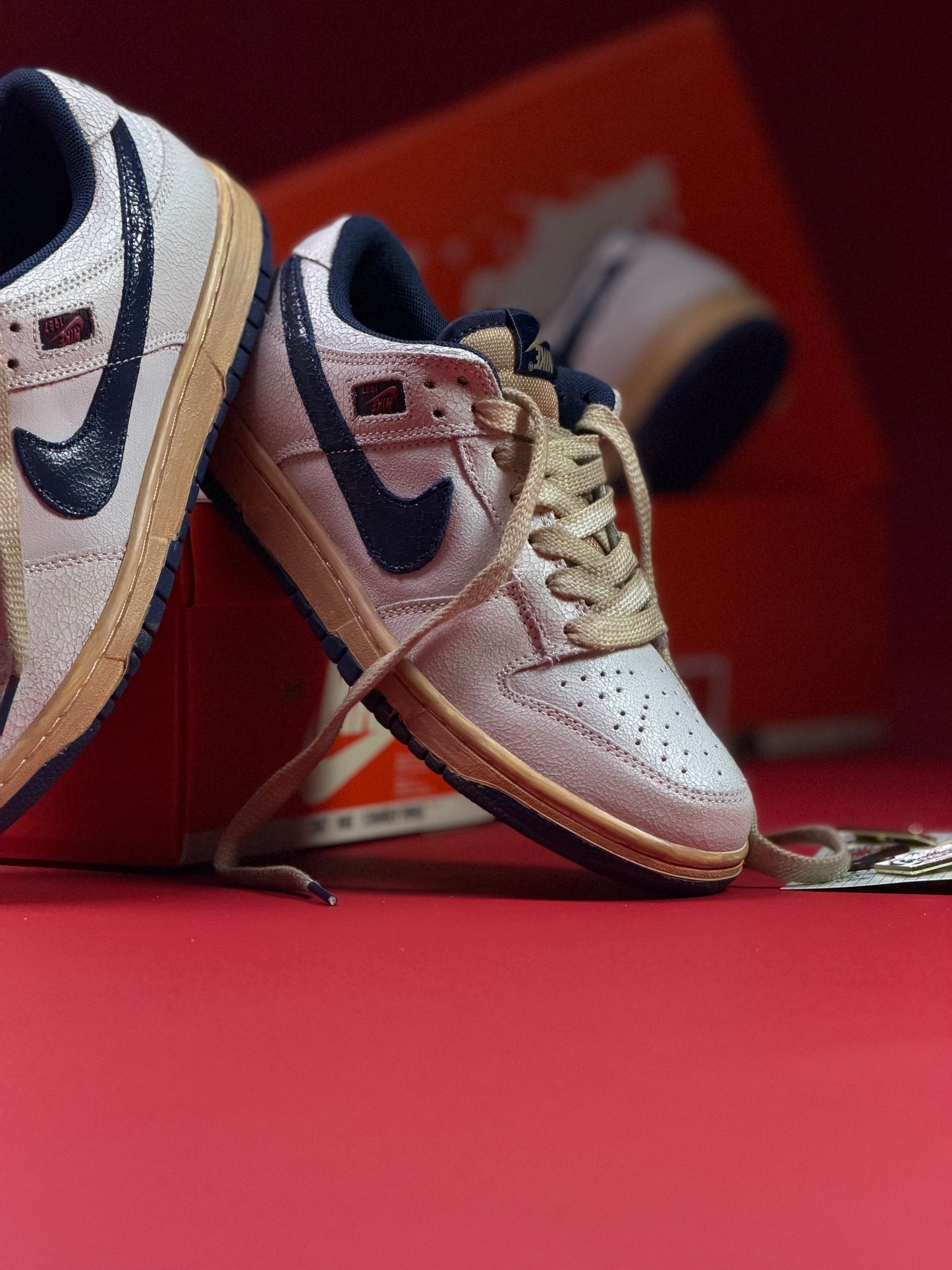 Nike Dunk Low SP x Stranger Things en color Phantom y Midnight Navy