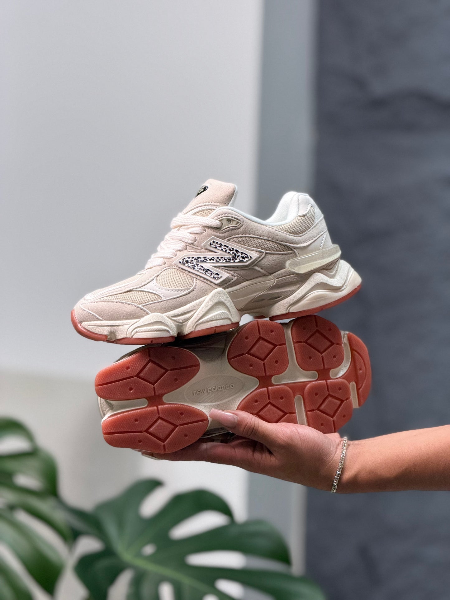 New Balance 9060 Sail Animal Print