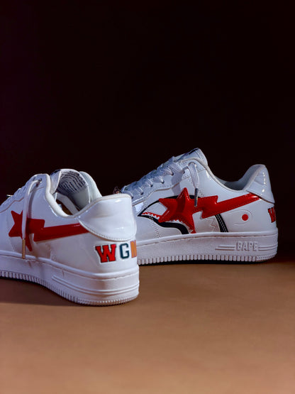 A Bathing Ape Bape Sta Low Shark White
