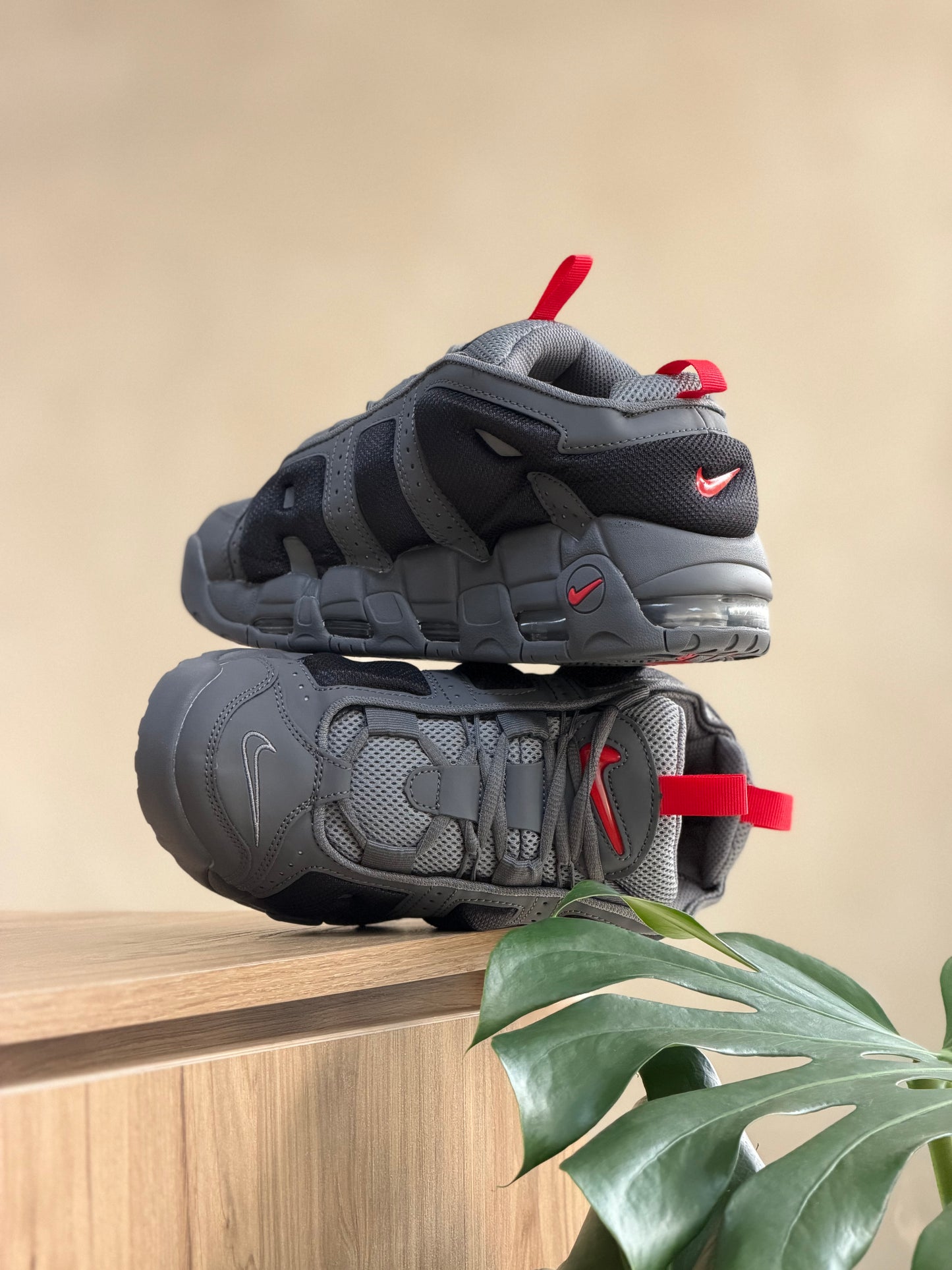 Nike Uptempo Low Grey Red
