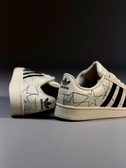 Adidas Superstar Cream White Black Stars