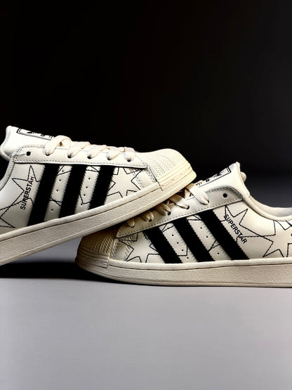 Adidas Superstar Cream White Black Stars